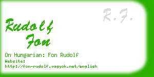 rudolf fon business card